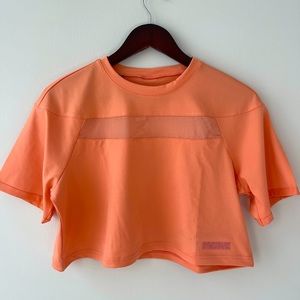 Gymshark Cropped Tee with Mesh Detail Orange Size Small